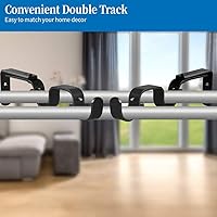Vista 3 de Soportes de barra de cortina resistentes, soportes ajustables para doble barra, 1 pulgada (2 piezas, negro)