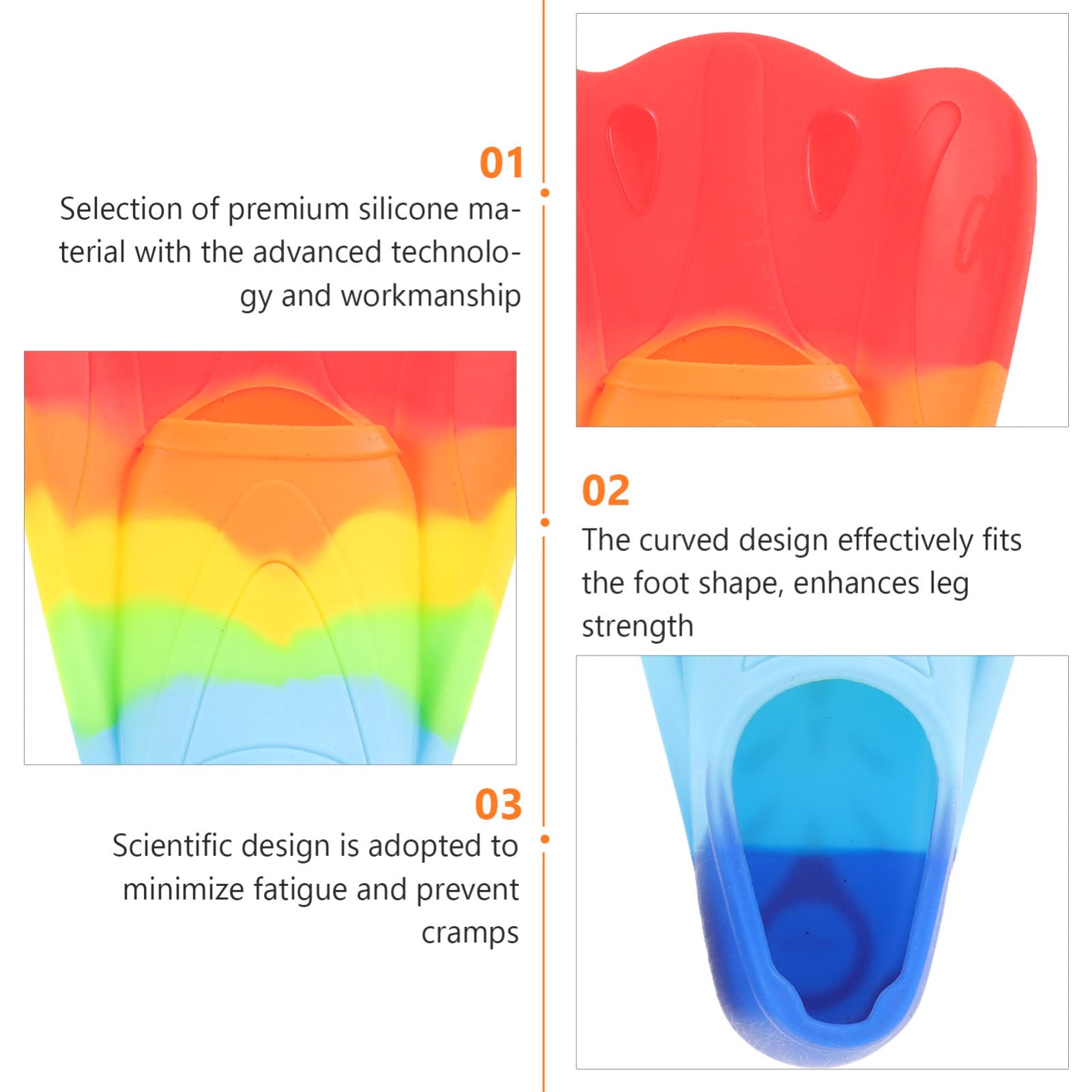 BESPORTBLE Pieds D'entraînement à La Plongée Piscine Accessoires De Natation Flipper Jouets Garçons Lacer Mains Doublure Queues Enfant Maillots De Bain Colorful Gel De Silice