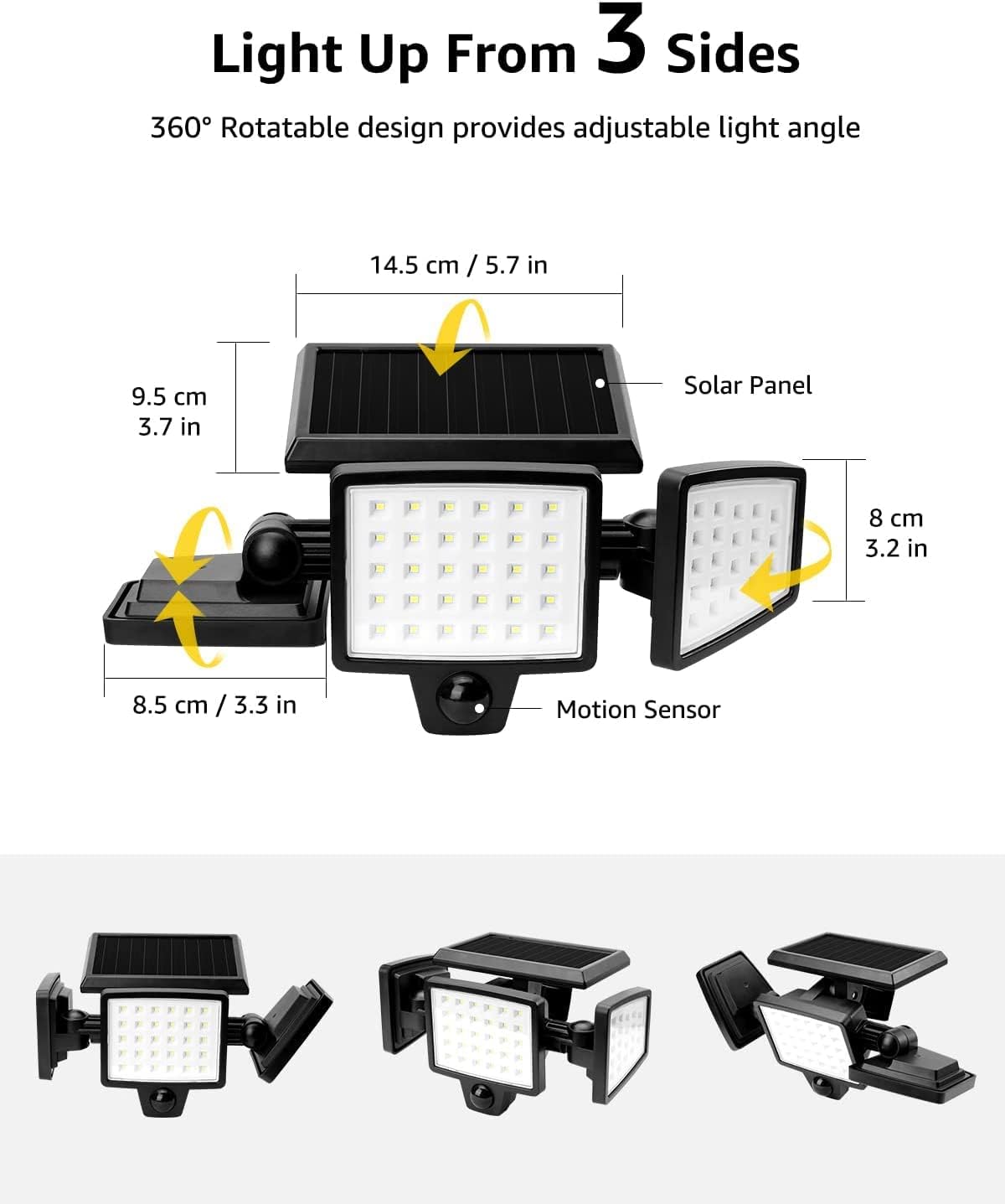 Lepro Bundle - Solar Flood Light 3 Adjustable Heads & AI Smart Outdoor String Lights