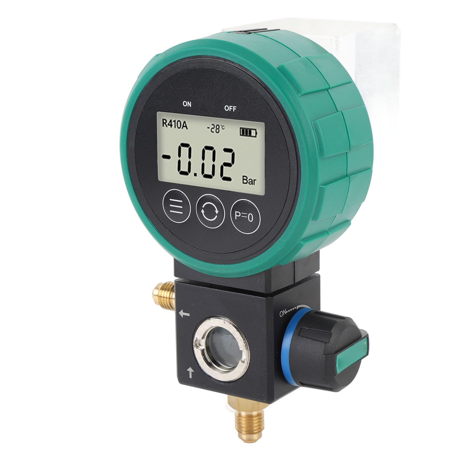 Fafeicy Juego de Manómetro Digital HVAC con Manguera y Adaptador, Medidor de Presión de Refrigerante de 0-5 MPa para Aire Acondicionado, Recarga de Vacío y Recuperación