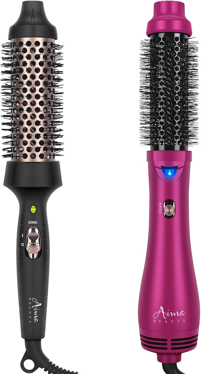 Aima Beauty One Step Hair Dryer & Volumizing Hot Air Brush, Thermal Brush, 1.5"/40mm Heated Round Brush for Blowout Look