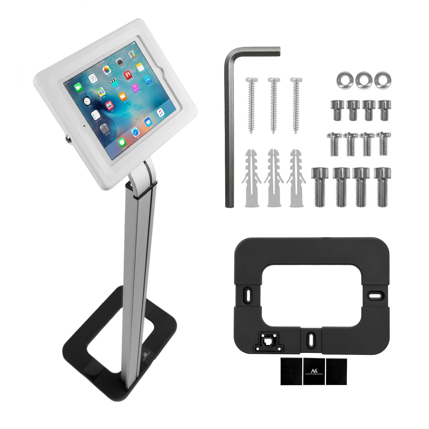 Maclean Lockable Tablet Desk Mount Stand Secure Anti Theft Holder Universal Desk Tablet Stand for Public Displays Lock Anti Theft iPad Samsung (MC-645)