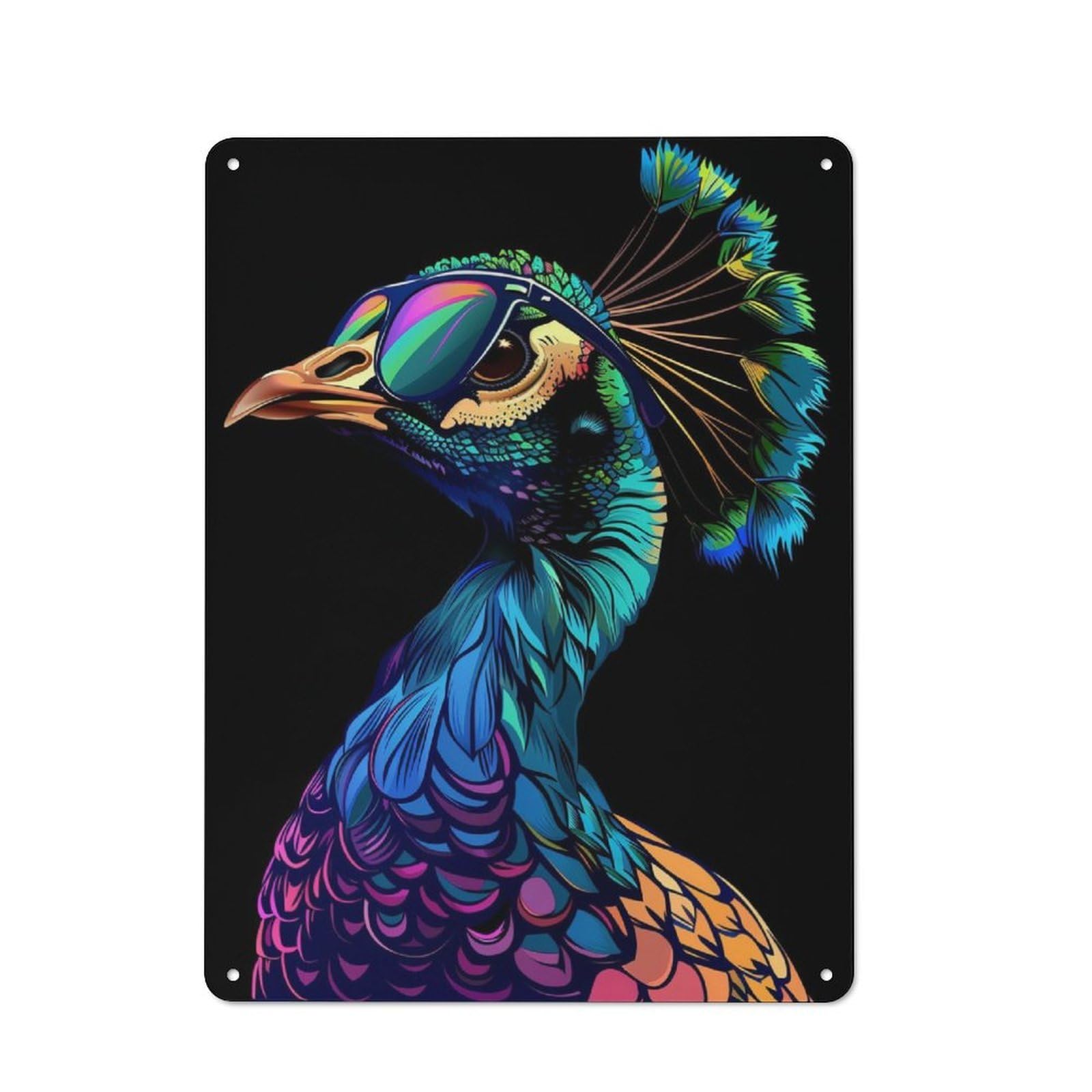 Junmoney Peacock Colorful Cottage Style Country Metal Sign 40X30cm, Farmhouse Wall Decor For Farmhouse Kitchen, Pantry Or Dining Area