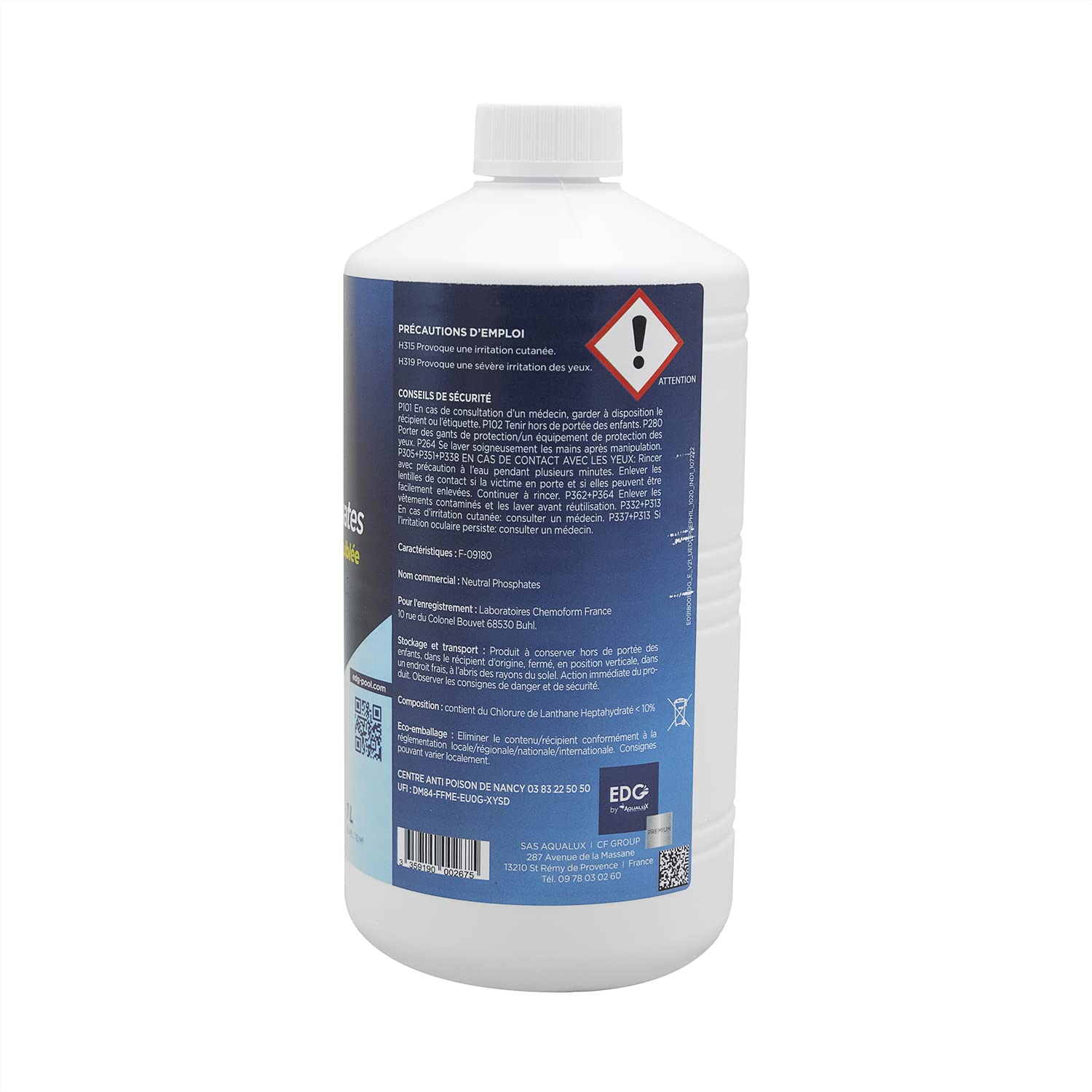 EDG Premium Neutral PHOSPHATES Liquide - 1L | Elimine des Phosphates + 10 Tests HPS OFFERTS 6 en 1