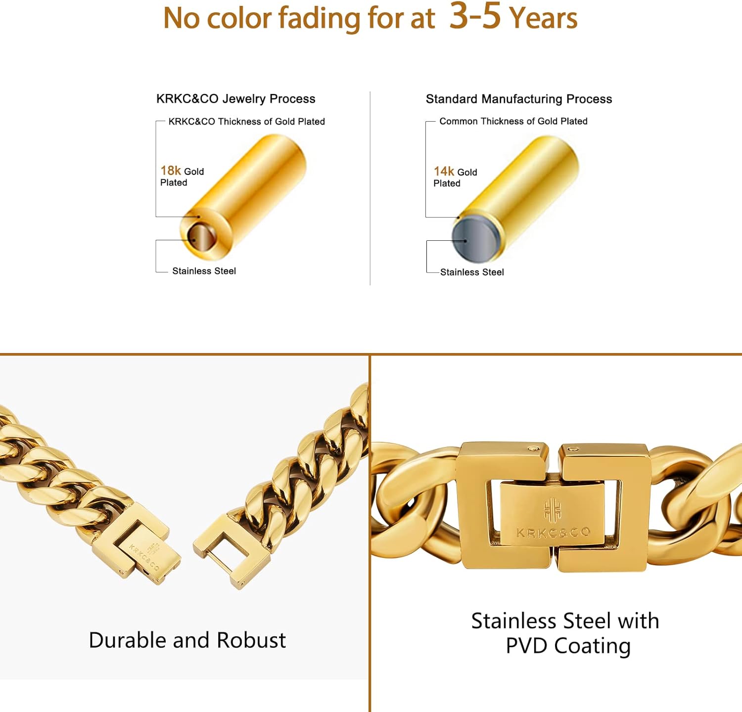 KRKC&CO 12mm Mens Cuban Link Bracelet, 18k Gold/White Plated Iced Out 5A Cz Miami Thick, Durable Anti-tarnish Hip Hop Jewelry, 𝐃𝐚𝐝 𝐆𝐢𝐟𝐭𝐬 𝐟𝐨𝐫 𝐅𝐚𝐭𝐡𝐞𝐫𝐬 𝐃𝐚𝐲 - Image 2