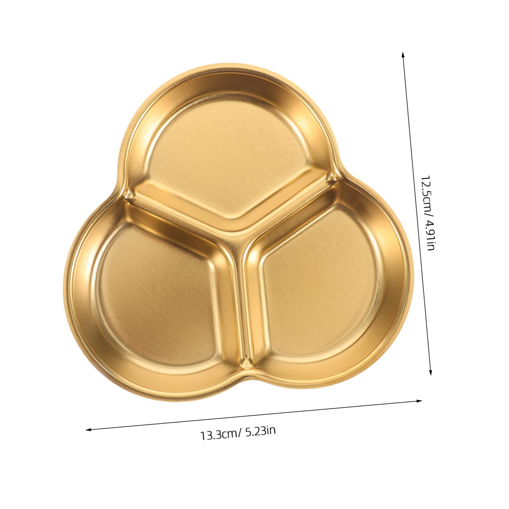 CIYODO Elegant Metal Sauce Dish Divided Side Plate for Grilling Dipping Sauces