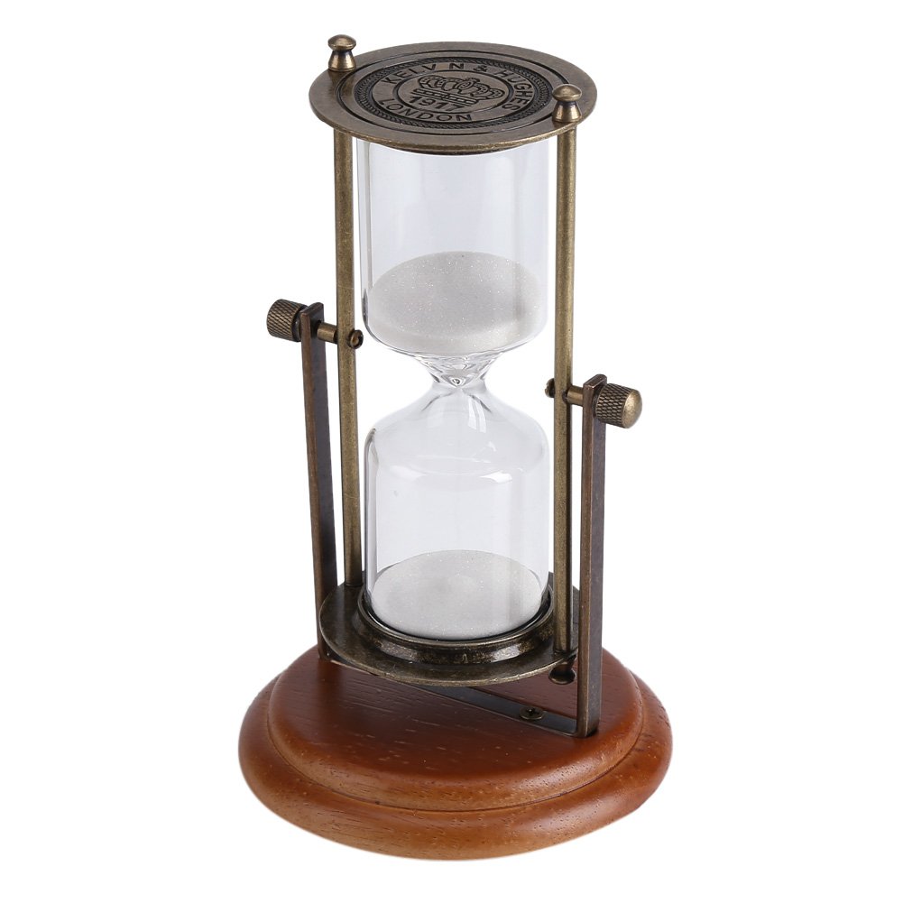 Clessidra, 15 minuti Orologio rotante in metallo con sabbia rotante in metallo Orologio a clessidra Ornamento da tavolo per la casa