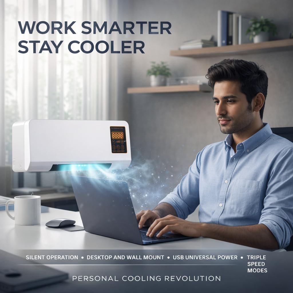LAZYWOK Mini Air Cooler For Room Cooling Mini AC Air Cooler Portable Air Conditioners For Home Office Arctic Cooler 3 In 1 Conditioner Mini Air Cooler Mini AC (D5) (n3) (a1) 2