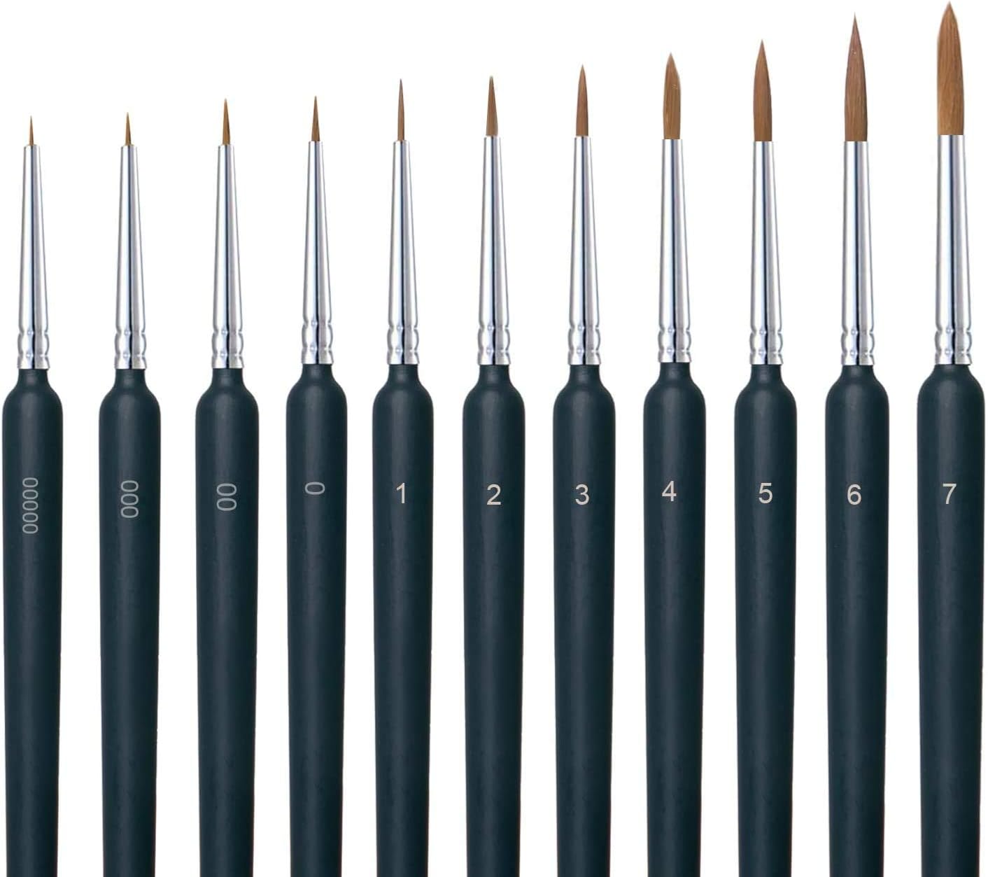 MEEDEN Micro Detail Paint Brush Set,15 Tiny Professional Miniature Fine