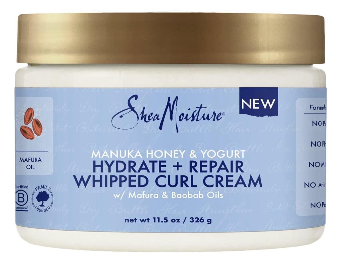 Hydrate and Repair Moisturizing Curl Cream for Curly Hair Manuka Honey and Yogurt Sulfate Free Curly Hair Cream 11.5 oz