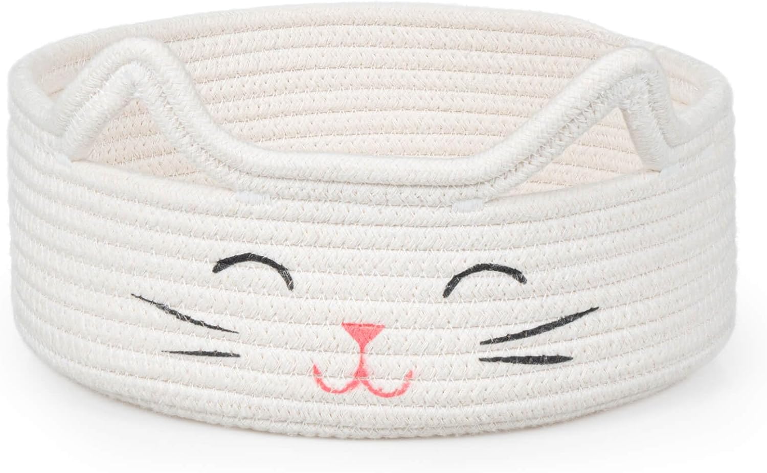 White Cat Basket Dog Toy Basket Cute Baby Toy Basket Storage Basket with Handles Blanket Basket for Living Room Nursery Décor Basket (Small, White) (B0D4J19FJK) Amazon Price History, Amazon Price Tracker