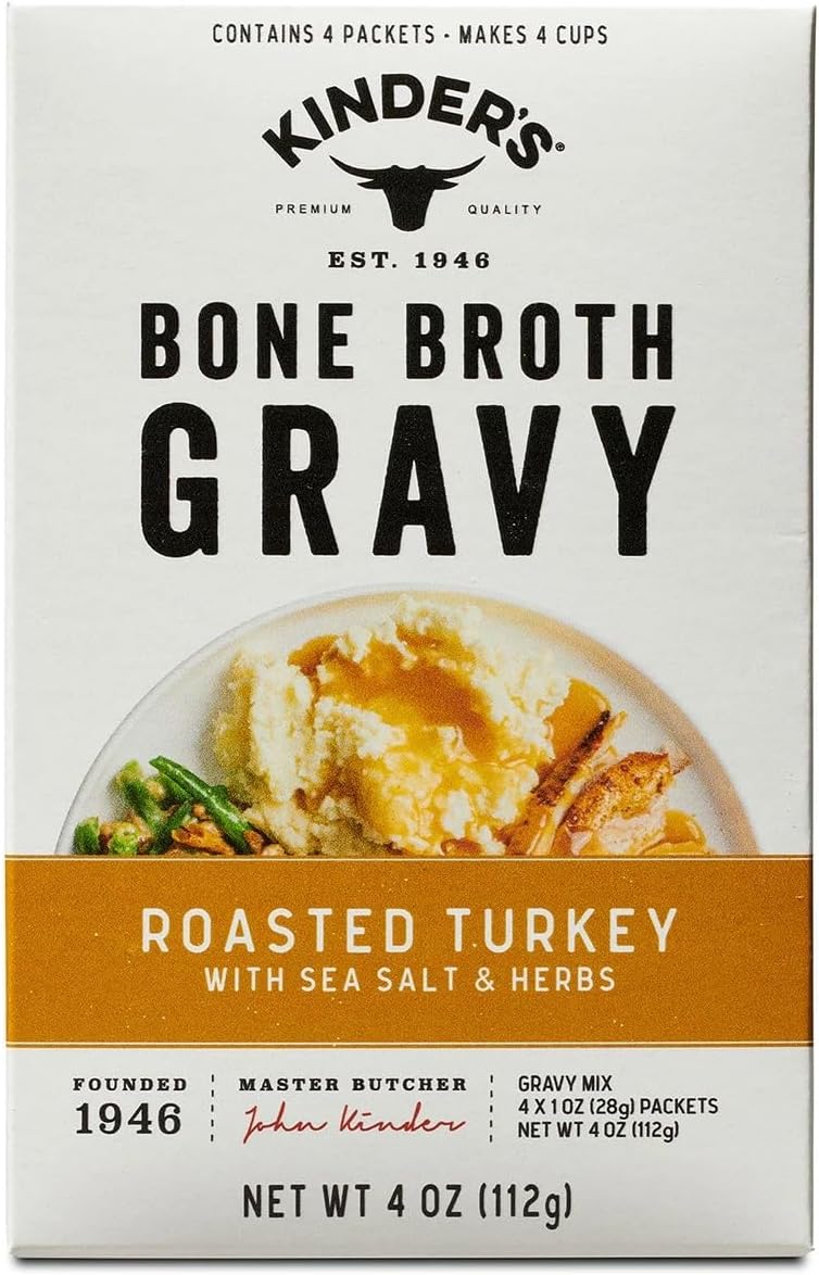 Kinder's Turkey Bone Broth Gravy, 1 Ounce (Pack of 4