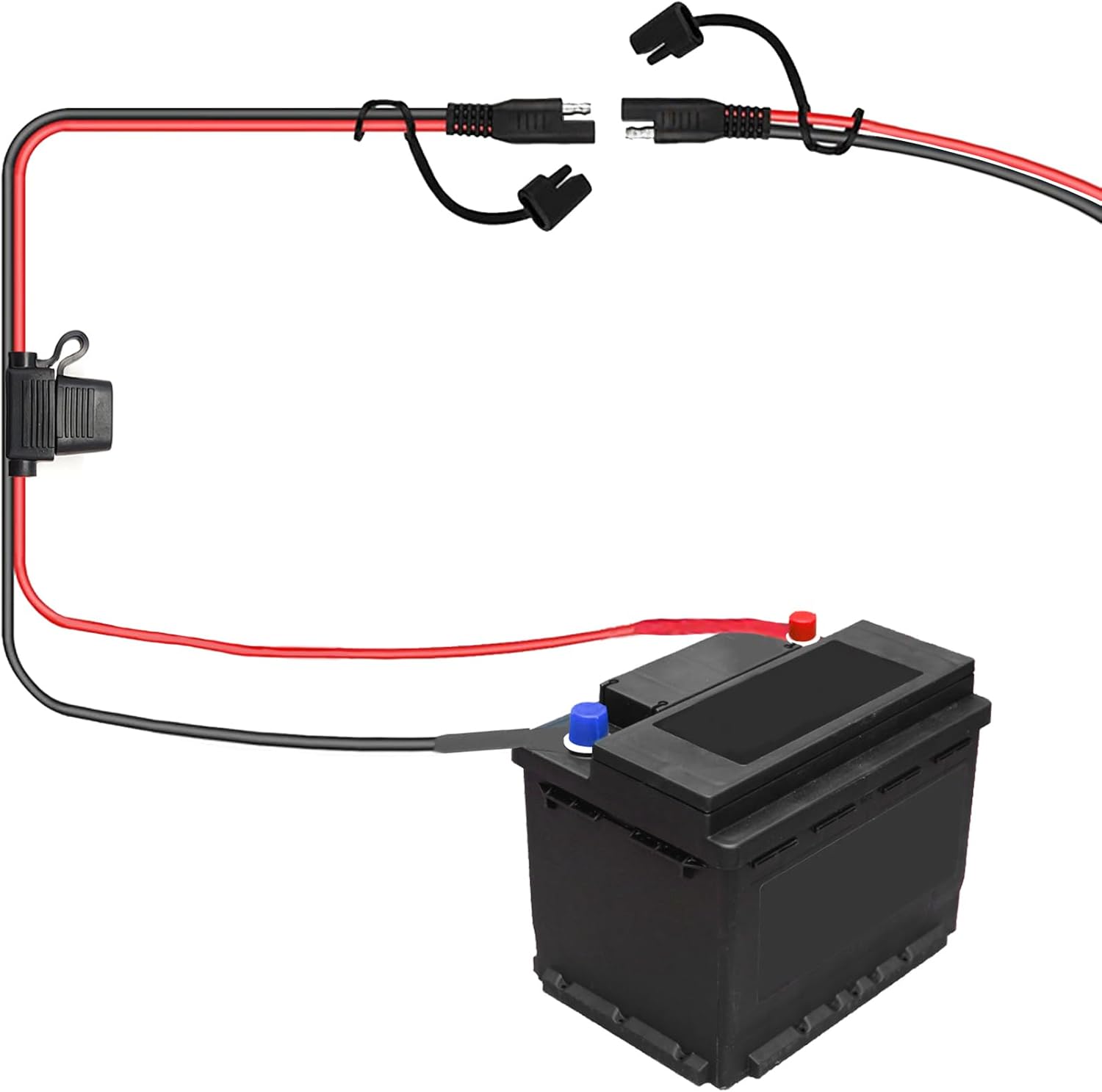 SAE Battery Connector, 2FT 10AWG SAE Extension Cable, Ring Terminal Harness with 2-Pin Quick Disconnect Plug, SAE Battery Cable Extension Wire for Solar Panel Automotive Marine Motorcycle Cars RV SAE Battery Connector, 2FT 10AWG SAE Extension Cable, Ring Terminal Harness with 2-Pin Quick Disconnect Plug, SAE Battery Cable Extension Wire for Solar Panel Automotive Marine Motorcycle Cars RV