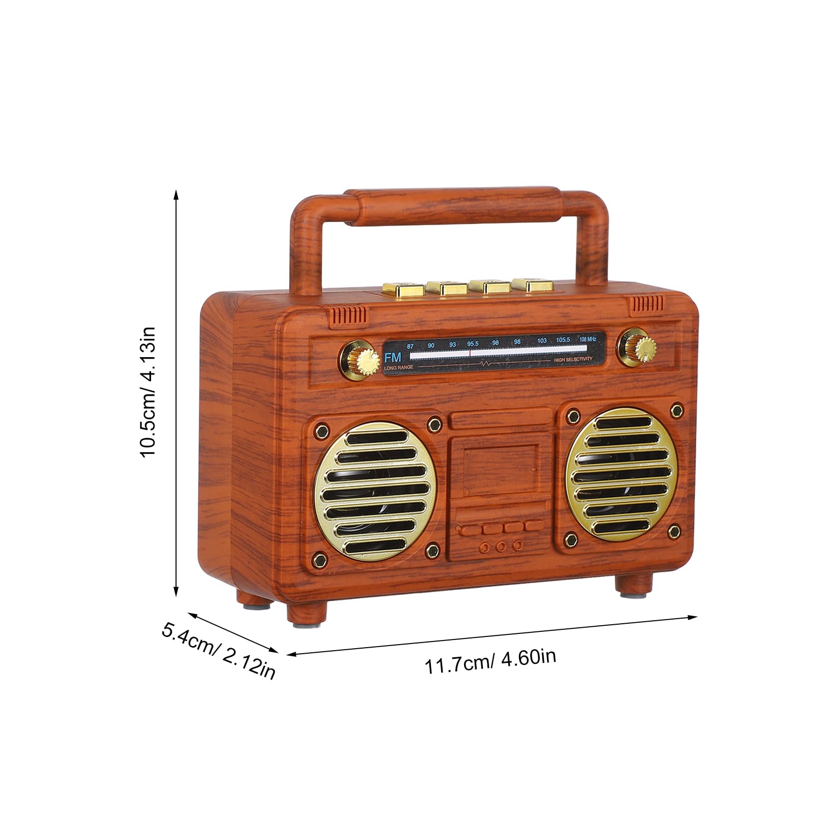 POPETPOP Mini Enceinte sans Fil Portable Rétro Caisson de Basses Intégré
