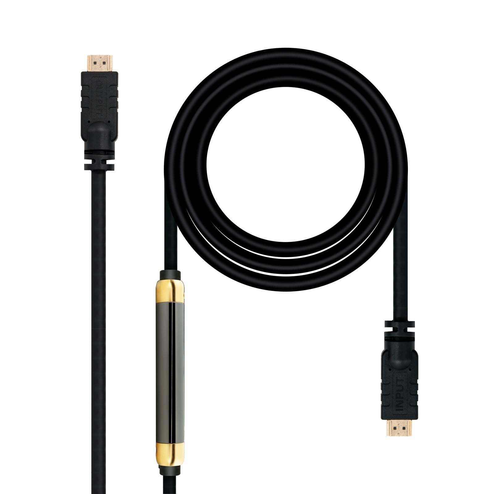 Cable HDMI V1.4, 30m, alta velocidad, soporte ARC/HEC, repetidor tipo A macho a macho, ideal para conexión de dispositivos de video y audio.