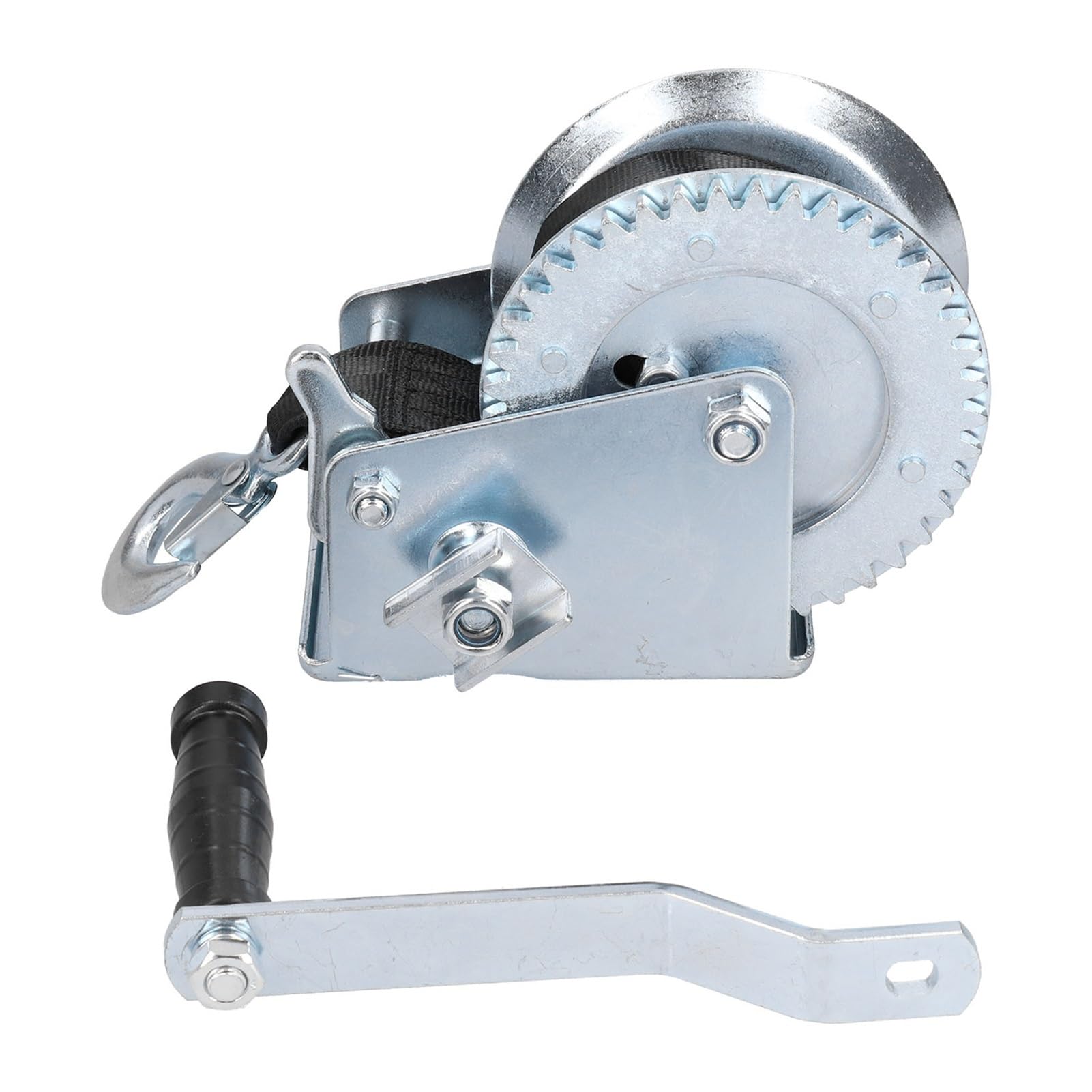 MYUYEE Trailer Winch, 1200Lbs Heavy Duty Manual Winch With 8M Strap Hand Crank Cable Gear For Boat Trailer Cars, Home Improvement Safe & Convenient