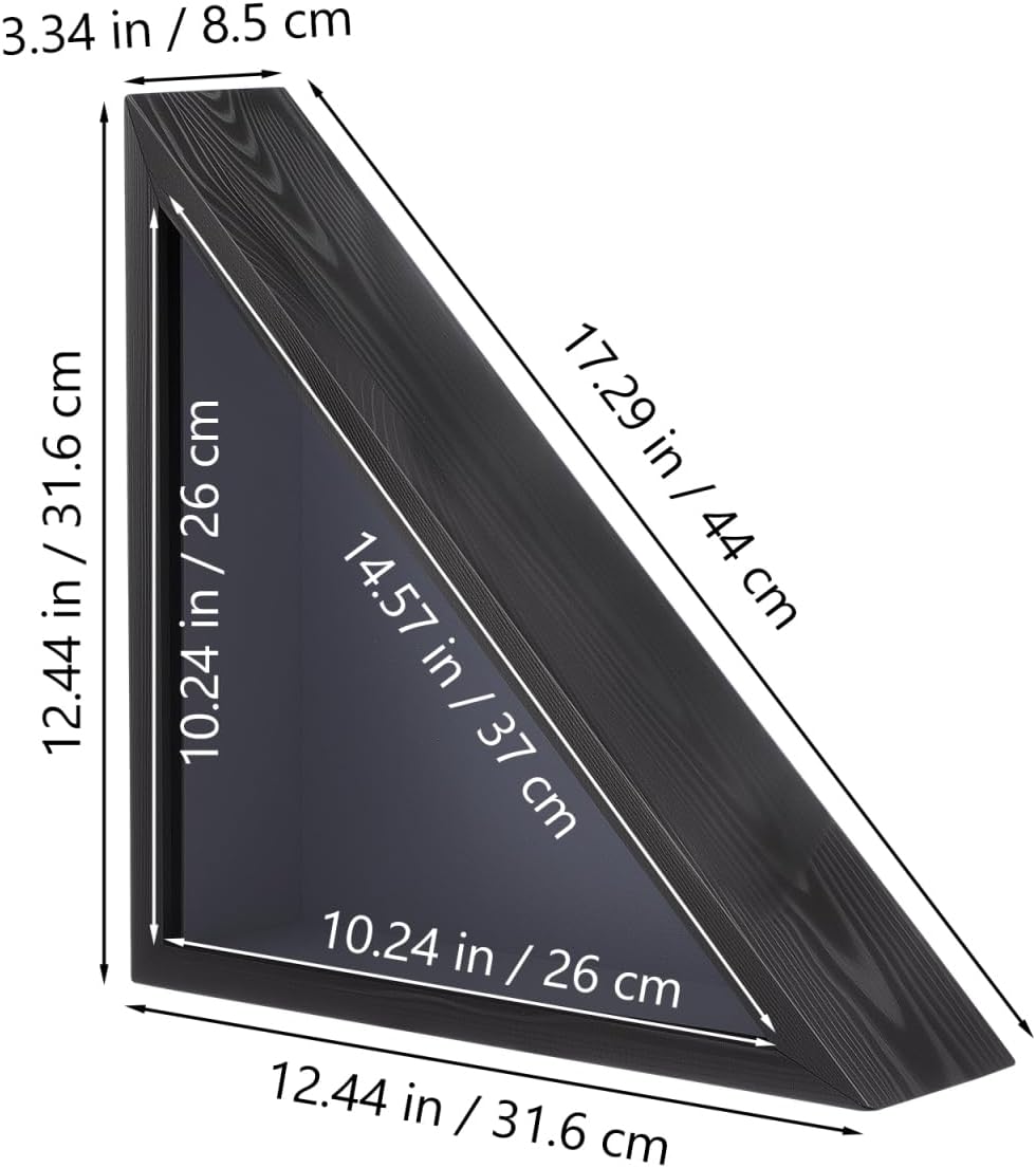 Flag Display Case Triangle Folded Flag Shadow Box Wall Mount Wood Case with Glass Covered for Army Veterans Burial