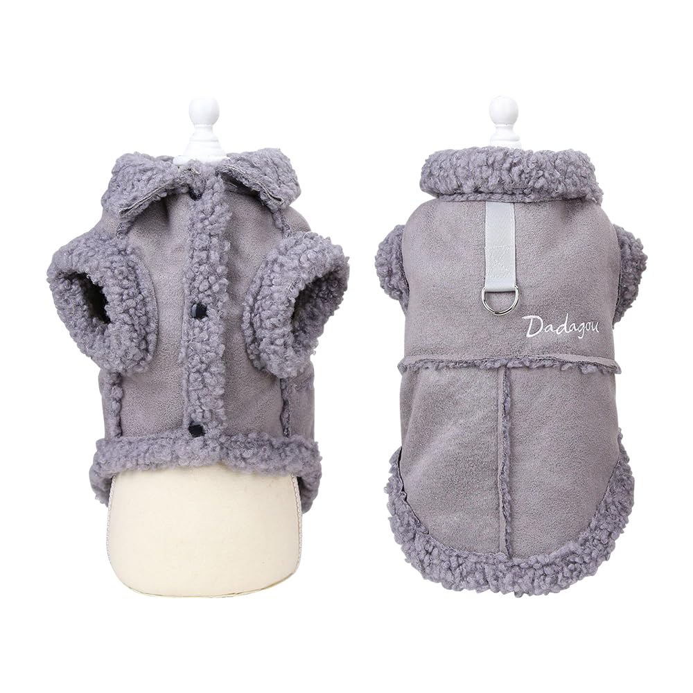 Waterproof Dog Winter Coat - Fleece Padded Jacket With D Ring for Medium Large Dogs Outdoor (M, Grey) — image 1