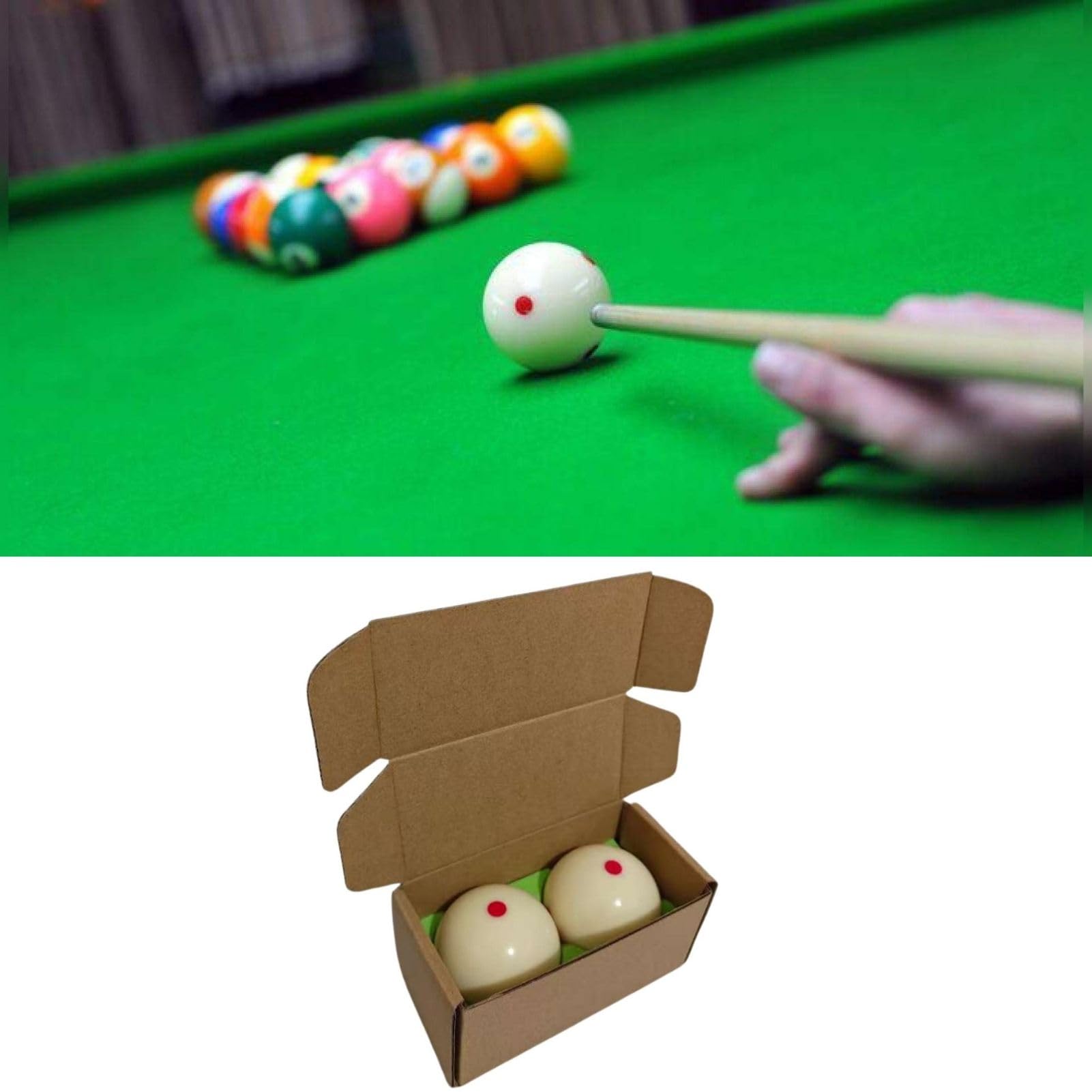 Bolas de Billar Blanca 57,2 mm 2 Piezas Entrenamiento Resina