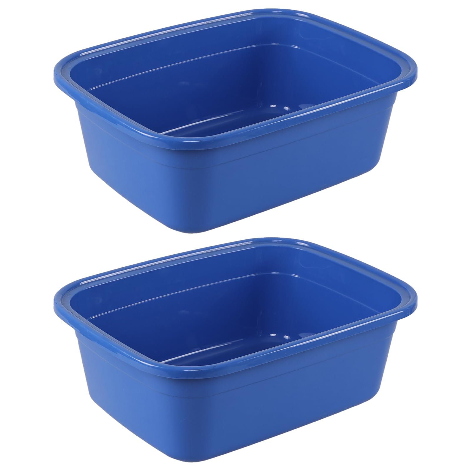 Lot de 2 lavabos rectangulaires en plastique de 18 litres, pour la maison, la cuisine (bleu)