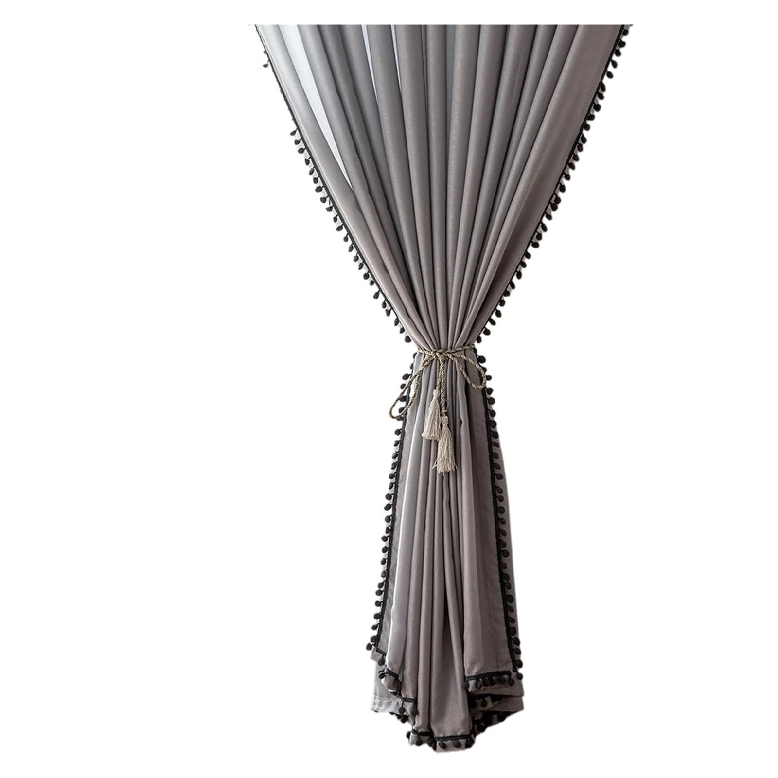 MWAHJU 2pcs/1 Panel Curtains, Thermal Insulated Room Darkening Curtain Drapes With Ball, Home Decor For Living Room(1.5x2.0m)