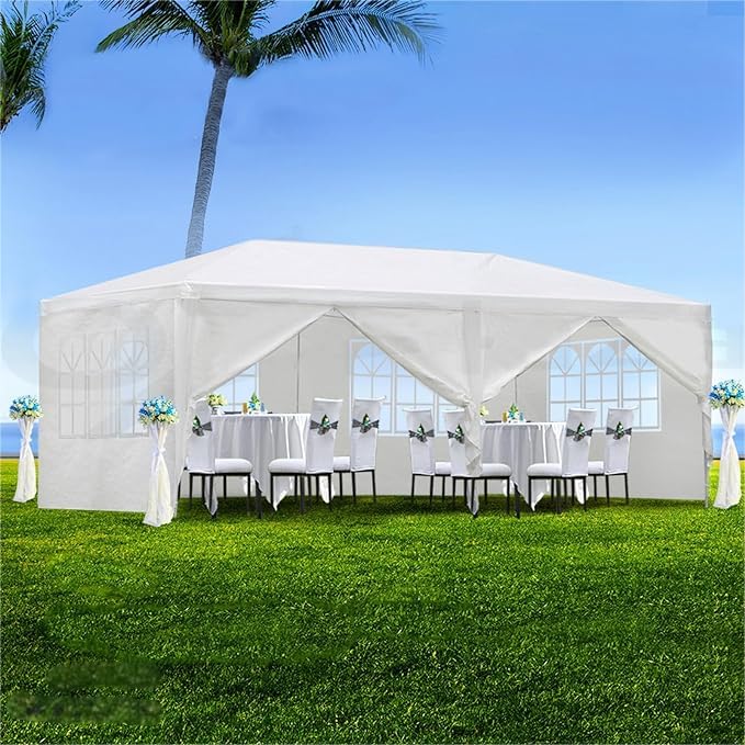 kejector 10'x20' Party Tent, Outdoor Wedding Canopy Tents for Parties with Removable Sidewalls,Heavy Duty Canopy Outside Gazebo Event Tent for Parties Garden Patio and Backyard
