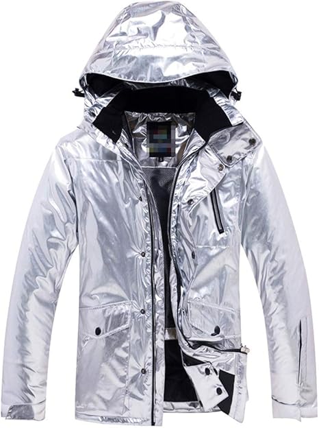 Amazon Co Jp レディーススキースーツ フード付きシルバージャケット レインコートマウンテンハイキングウォーキング旅行レジャーマルチポケットアウトドアジャケット スキー休暇用 色 銀 サイズ Xl ホーム キッチン
