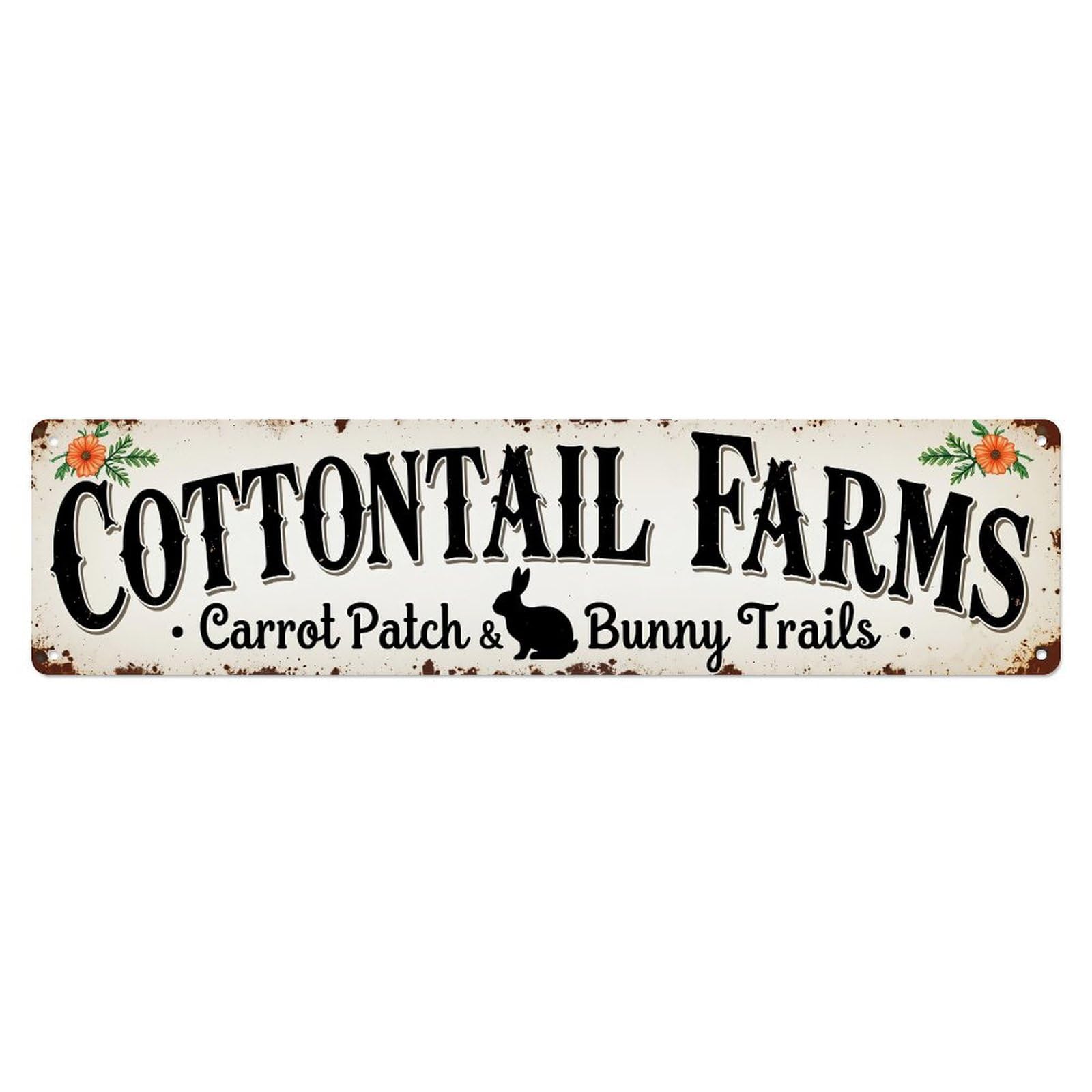 Cottontail Farms Carrot Patch Bunny Trails Sign Metal Tin Sign Plaque