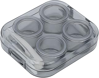 Transparent Protective Contact Lens Box,Contact Lens Case Kit, Portable Plastic Contact Lenses Storage Container, Portable Mini Contact Lens Soak Storage Kit for Women Girls(grey)