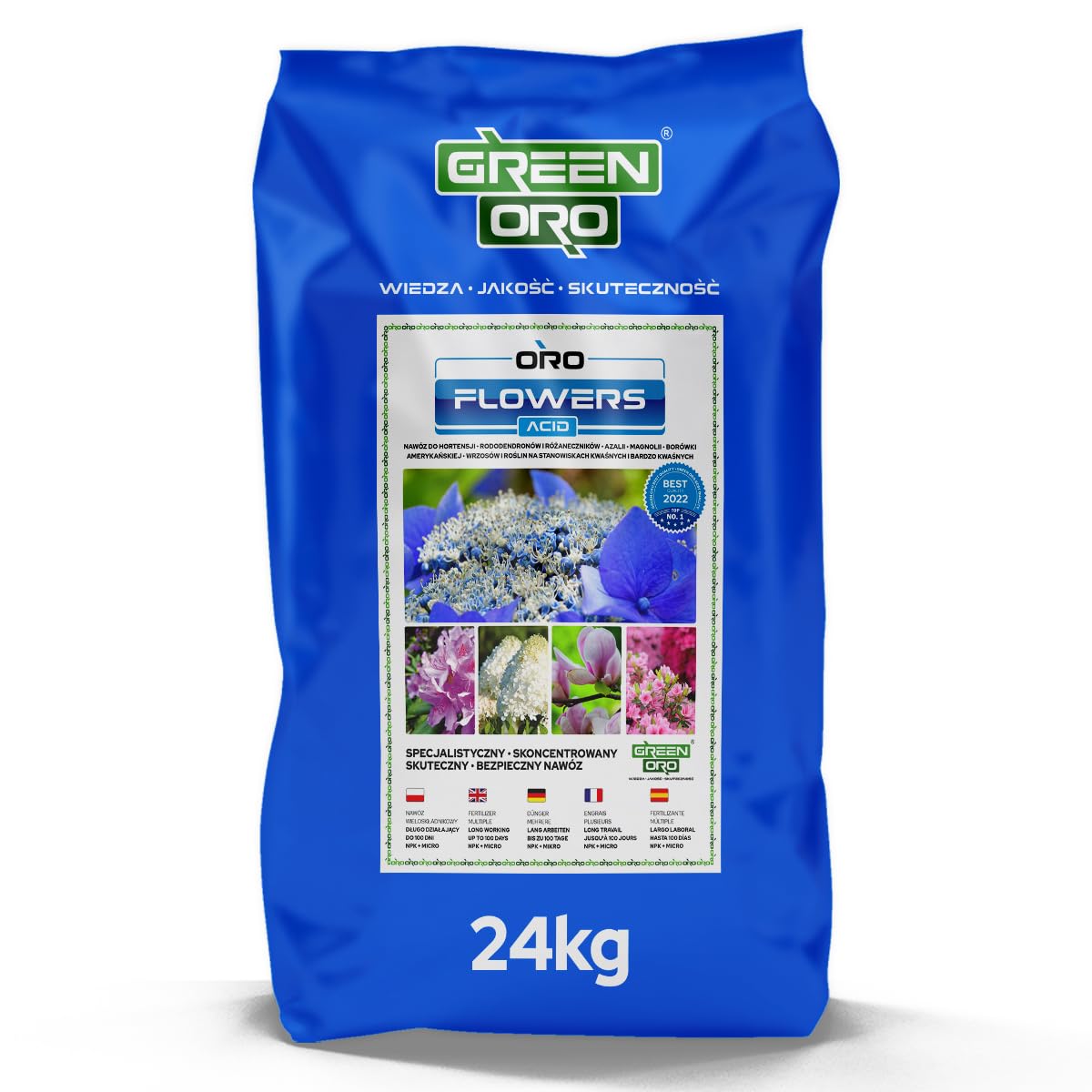 FLOWERS ACID 24KG - Długodziałający nawóz do hortensji i roślin kwasolubnych.