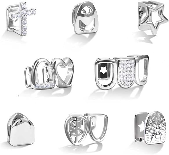 8PCS Gold Grills: Dazzle with Reusable Teeth Jewels for Every Occasion