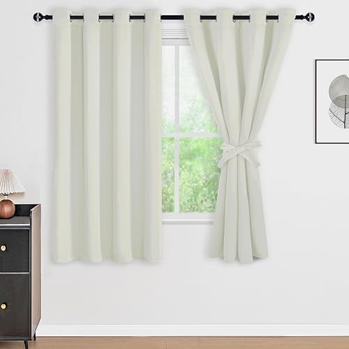 Miniatura 10 de DWCN Cortinas opacas 100% grises de 84 pulgadas de largo para dormitorio con forro negro, doble capa con aislamiento térmico, paneles de cortina