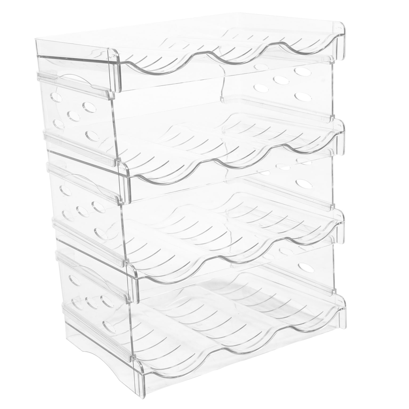 OKUMEYR Stackable Water Bottle Holder Detachable Multi Organizer for Kitchen Countertop Pantry and Refrigerator Practical Storage Rack for Water Bottles and Containers