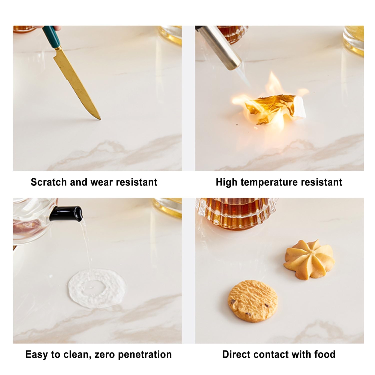 Grand Plateau Tournant Lazy Susan, Plateau Rotatif en Ardoise, Épaisseur 12 mm, Rotation Silencieuse à 360°, Facile à Nettoyer, Pas Facile à Vider(Yellow-Gray,70cm/28)