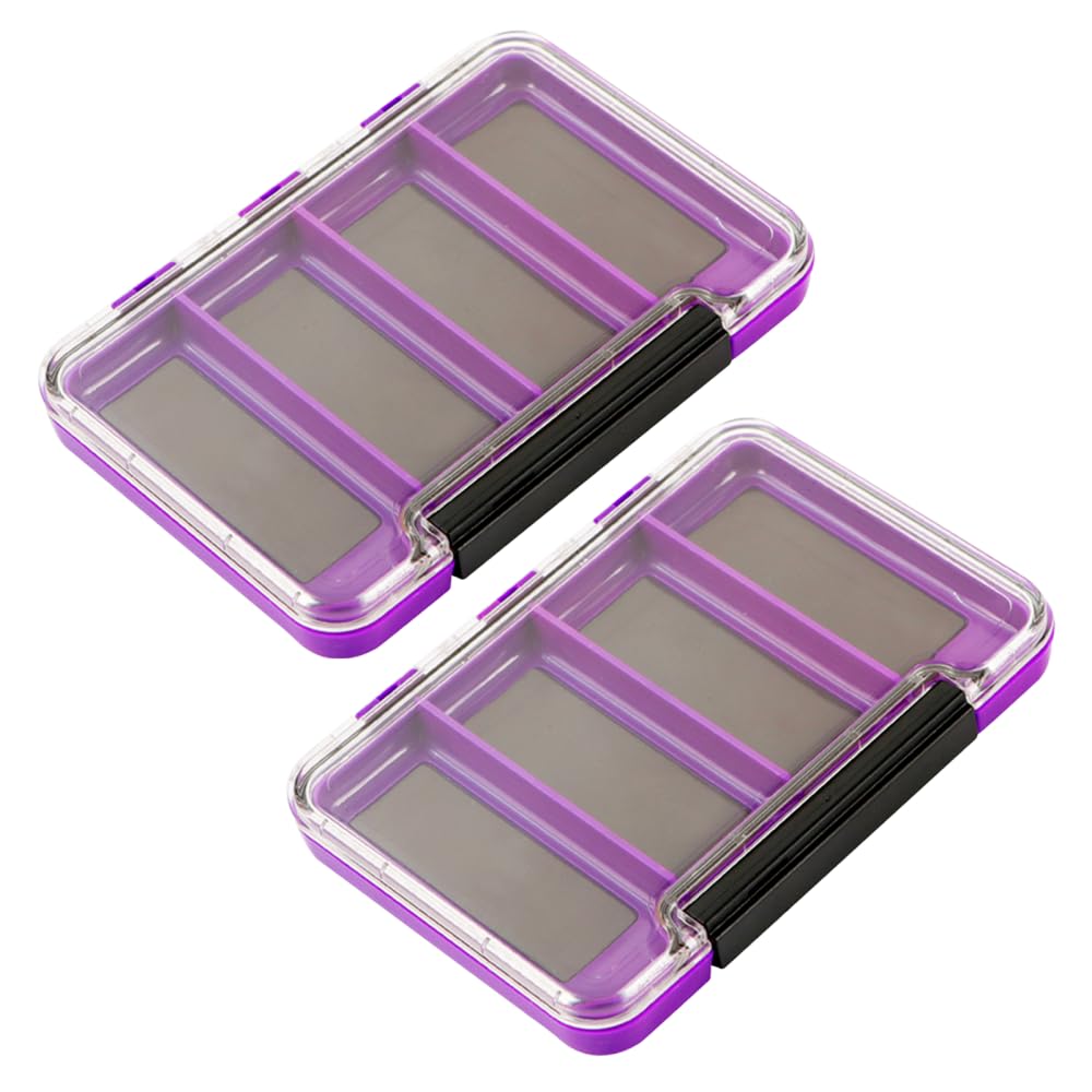 Fishing Tackle Box, 2Pcs 4/8/12-Grids Magnetic Fish Hook Box Waterproof Fishing Box for Lures Hooks Accessories