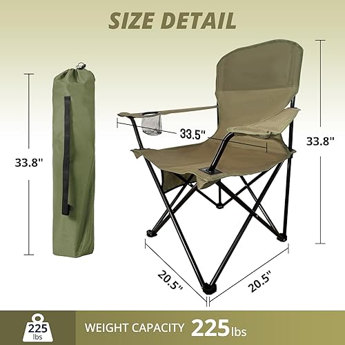 Miniatura 3 de 2 sillas plegables de campamento de playa al aire libre con soporte para tazas, bolsillo de almacenamiento, bolsa impermeable, silla con brazos para