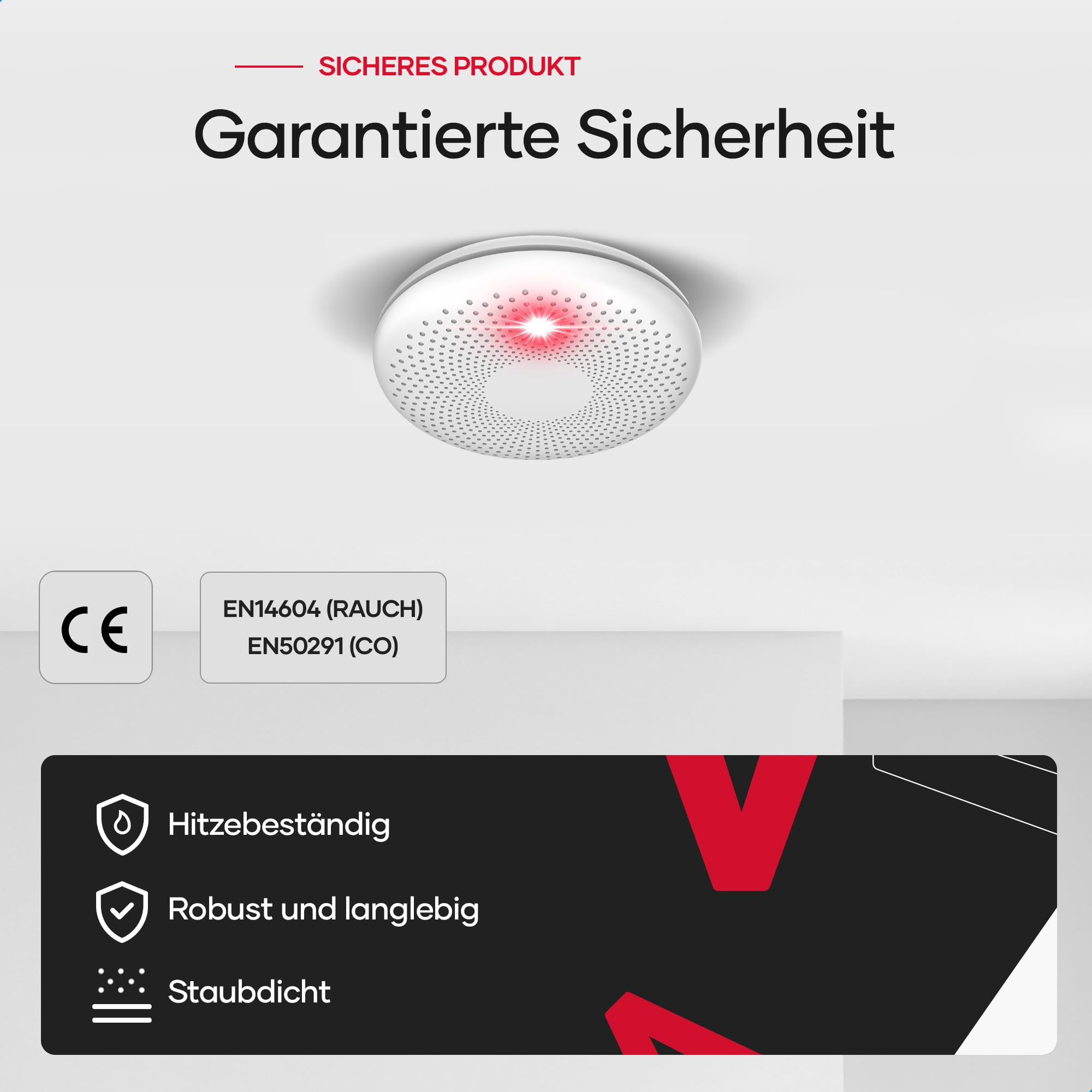 SAVS CS11W Kombinierter Rauch und CO Melder WLAN 6er-Pack – 10 Jahre Batterie – Rauchmelder und Kohlenmonoxid Melder - Smart WiFi kompatibel mit Tuya App – Montage ohne Bohren