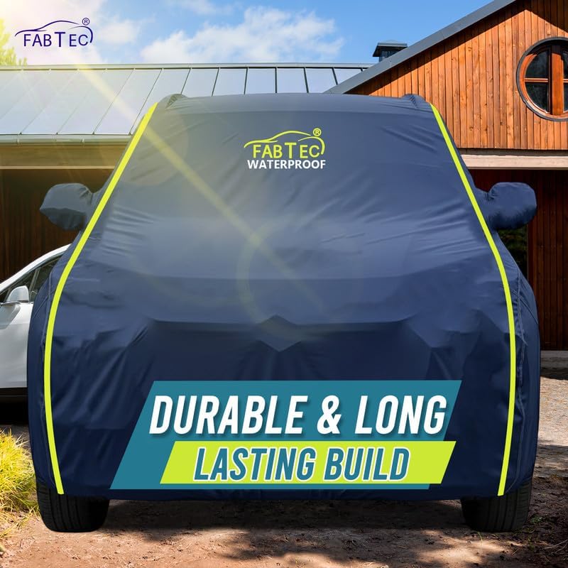 Image of FABTEC Premium Waterproof Car Body Cover for Mahindra XUV 3XO All Weather Protection Car Cover Scratch Proof with Mirror Pocket (Navy Blue)