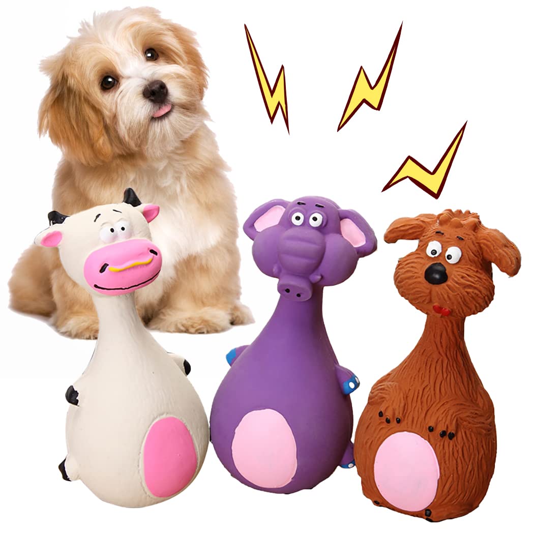 Jouets couineurs interactifs en latex pour petit chien stressé - Lot de 3 anti-ennui