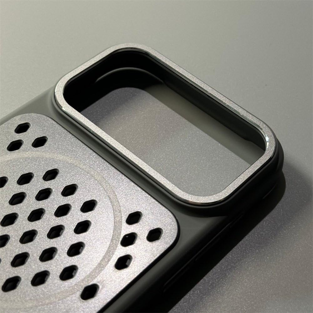 Funda Protectora de Malla Transpirable para iPhone 17 16 Pro MAX, Resistente a caídas, con Acabado Mate, Color Plata, para iPhone 17 Pro.