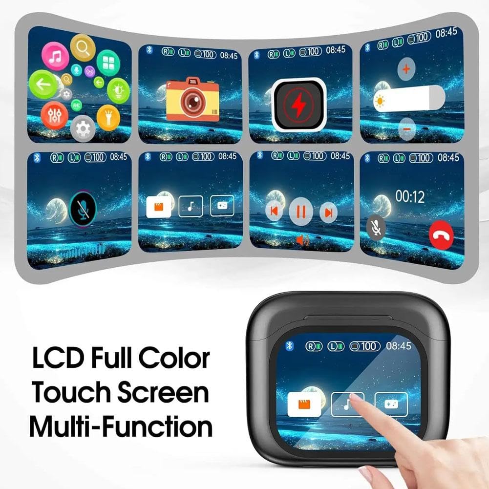 AI Language Translation Earbuds, LCD Touch Screen Real-Time Translator for 144 Languages & Accents Headphones,Translators for Travel Business Learning Translation Device Earphones 3