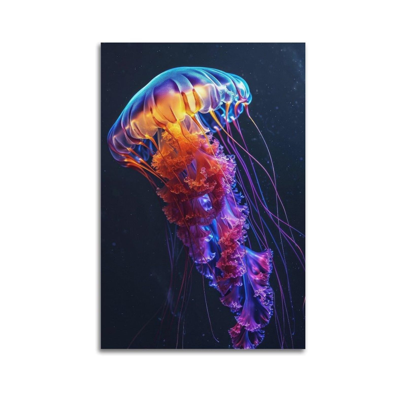 WPHSFX Marine Animal Poster Radiant Jellyfish Poster Decorative Painting Canvas Wall Posters And Art Picture Print Modern Family Bedroom Decor Posters 20x30inch(50x75cm)