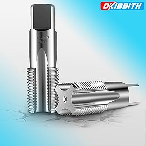 5-Piece NPT Pipe Tap Set, 1/4" NPT Tap Set Carbon Steel Hand Threading Plumbing Tap Set for Accurate Threads, Assorted Plumbers Mechanics DIY Thread cutting tools.