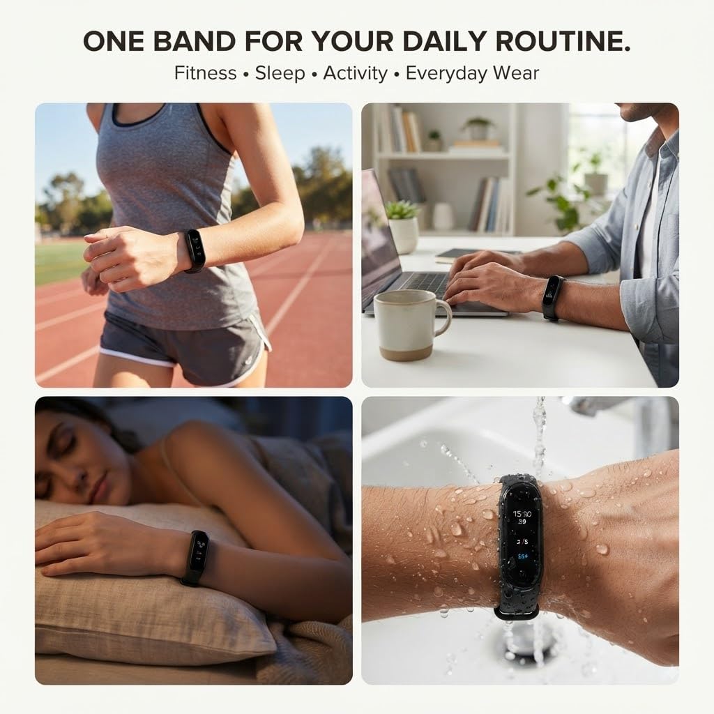 Captcha Smart Fitness Band M10 Lite Band Bracelet/Fitband, Heart Rate Monitor Sensor OLED Bluetooth Wristband Waterproof Sports Health Activity Tracker Watch for All Boys/Girls 3