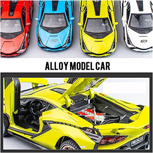 Image of DARVICE Die Cast Metal Car Scale Model 1:32 Sian63 Alloy Diecast Metal Car with Light Sound Openable Door Pullback Toy Car for Kids Best Gifts Toys for Boys