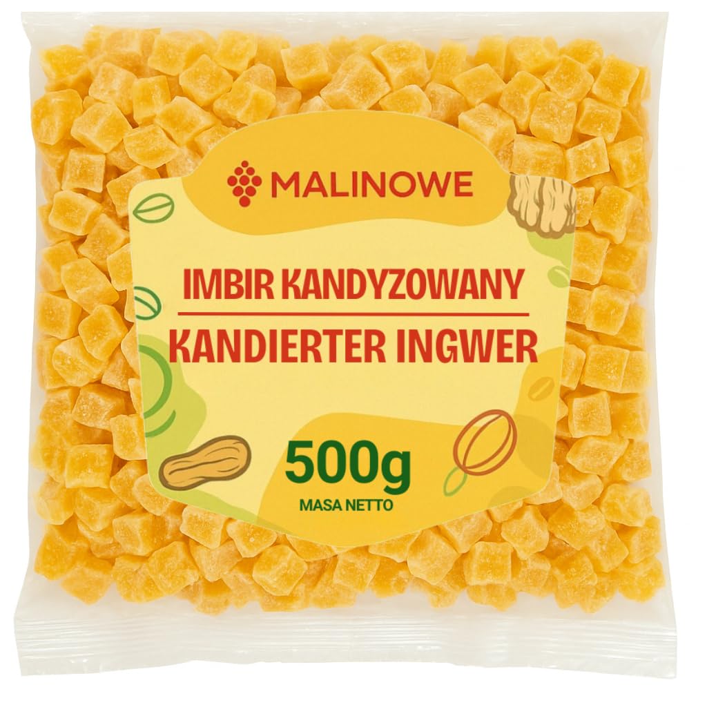Malinowe IMBIR KANDYZOWANY KOSTKA 500g Jakość Premium