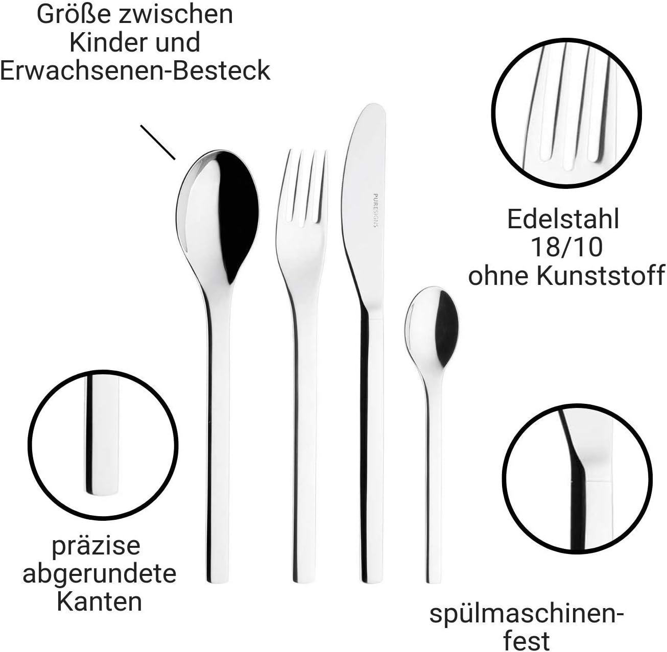2720400 Children's Cutlery Junior Polished Set, 4 Pieces