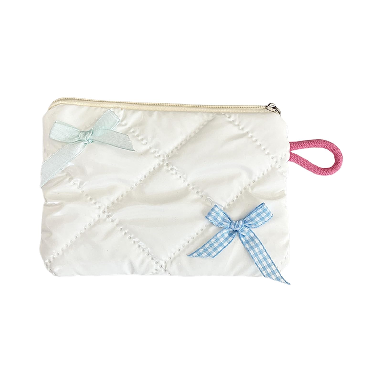 Xjdzineq Sturdy Polyester Bowknot Decoration Pouches Multiple Use Travel Accessory for Cosmetics Jewelry and Small Belongings Fabric Makeup Pouches