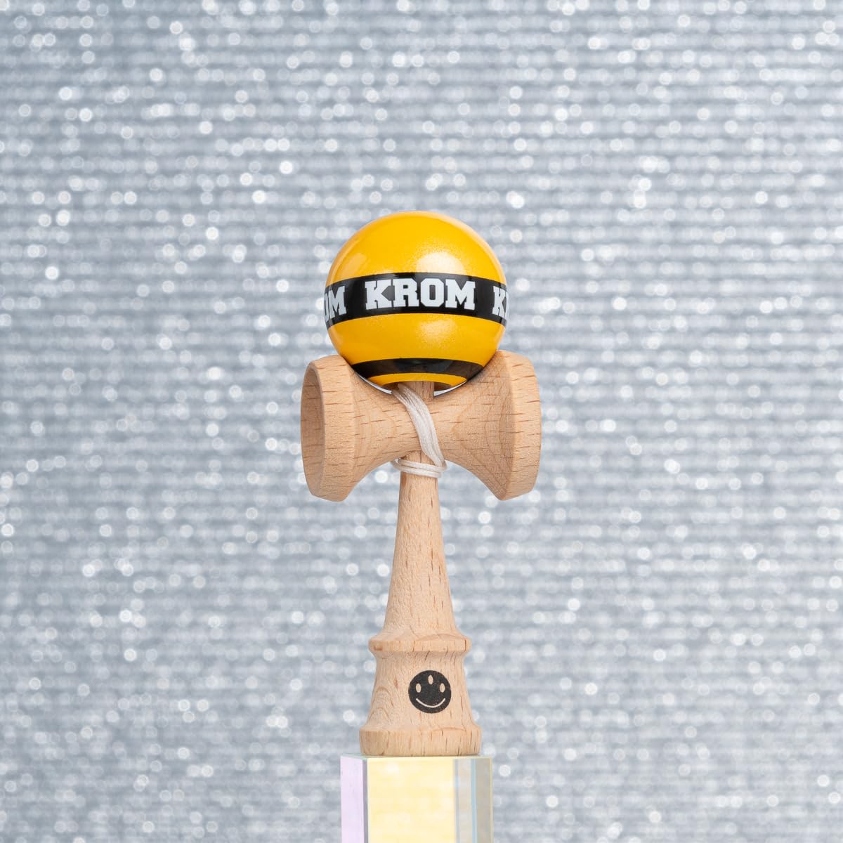 KROM Kendama MIKRO Yellow - Mini Kendama Made of Beech Wood - Fully Playable - Pocket Size - For Beginners & Professionals - Image 2