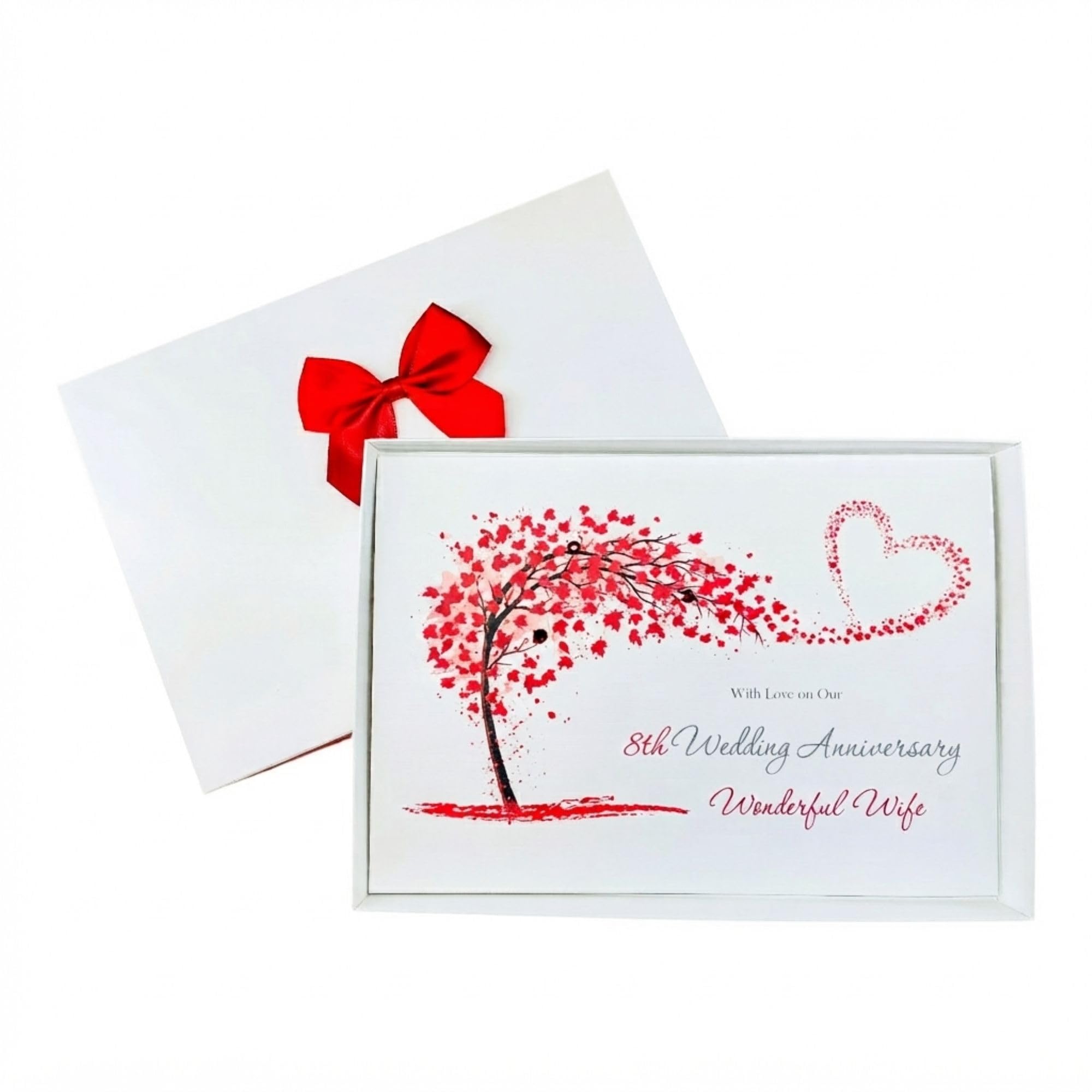 Wife 8th Wedding Anniversary Card Personalised Bronze 8 Years - SH 499